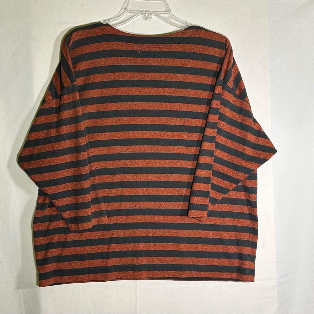Leslie Fay Top Striped Copper and Black Vintage Women's size Large - Picture 4 of 4